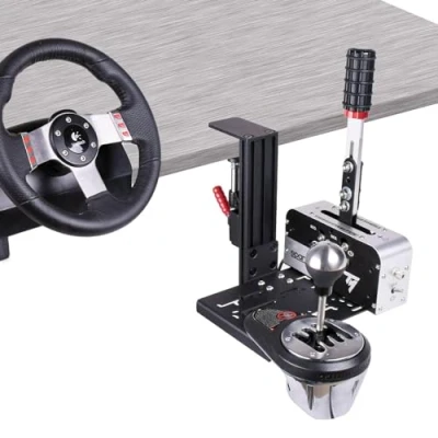 Imagen de Universal Desk Mount For Racing Sim Shifter &amp; Handbrake Compatible With Logitech G Driving Force Shifter/Thrustmaster TH8A Shifter&amp;TSS Handbrake/Fanatec ClubSport &amp;Handbrake,USB