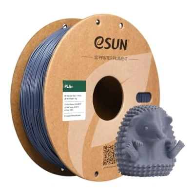 Imagen de eSUN Filamento PLA+ 1.75mm, Mejorado Tenacidad Impresora 3D PLA Plus, Precisión Dimensional +/ 0.03mm, 1KG Carrete (2.2 LBS) para de Impresión 3D, Gris