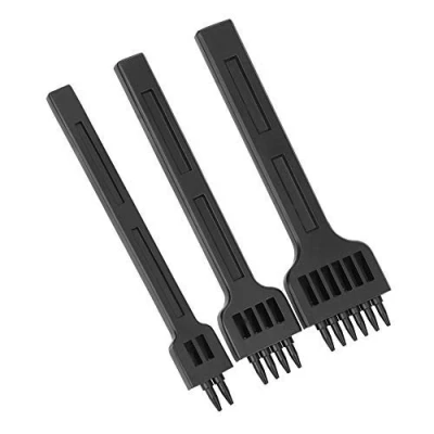 Imagen de 3Pcs 4mm DIY Herramientas para Perforar Agujeros de Mano Cincel 2/4/6 puntas Juego Perforadora Cuero Punzones costura con cordones diamantes