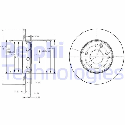 Imagen de DELPHI BG2314 Disco de freno 284 12 5 macizo aceitado sin procesar cojinete rueda, anillo sensor ABS MERCEDES BENZ: Clase E Berlina