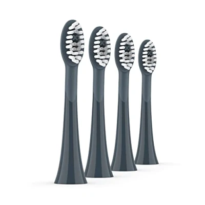 Imagen de Ordo Cabezales de repuesto para cepillos dientes sónicos recargables sónicos, paquete 4, color gris carbón