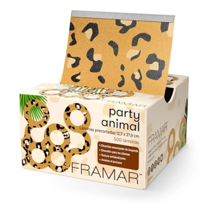 Imagen de Framar Party Animal Lámina para el cabello en relieve, láminas resaltar, mechas, de peluquería colorear, 500 unidades