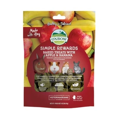 Imagen de OXBOW Animal Health Simple Reward Apple Banana Oven Baked Fiber Rich Treats 2z