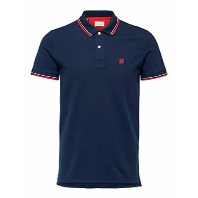 Imagen de SELECTED HOMME Slhnewseason SS Polo W Noos, Azul (Navy Blazer Navy Blazer), Small para Hombre