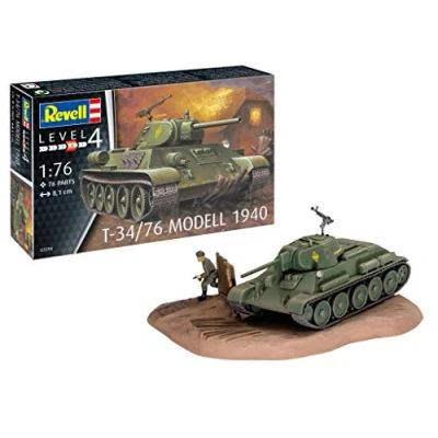 Imagen de Revell 03294 T 34/76 Modelo 1940 Maqueta de Barco avanzado sin Pintar