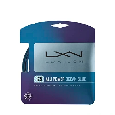 Imagen de Wilson Luxilon Cordaje de Tenis ALU Power, 12,2 m, Poliéster, Ocean Blue (Azul), 1,25 mm,