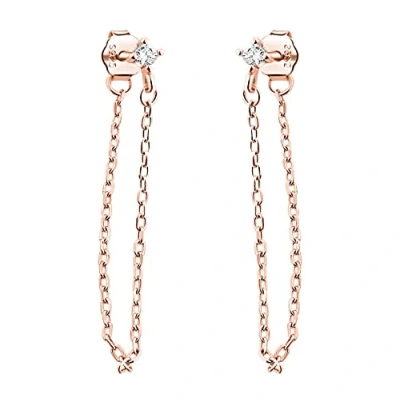 Imagen de SOFIA MILANI Pendientes para Mujeres en Plata de Ley 925 Chapados Oro Rosa y con Circonitas Colgante Cadena 21098