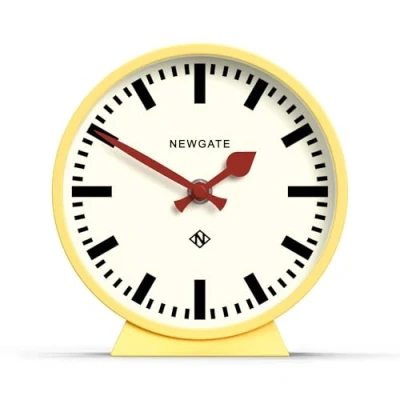Imagen de NEWGATE® M Mantel Railway Silent Sweep Clock &#039;No Tick&#039; Un Moderno Reloj de repisa pequeño Relojes para Sala Estar Oficina Escritorio (Amarillo)