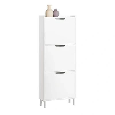 Imagen de SoBuy Zapatero Estrecho con 3 Solapas Organizador para Zapatos de Entrada Blanco 50 x 19 129 cm FSR151 H W ES