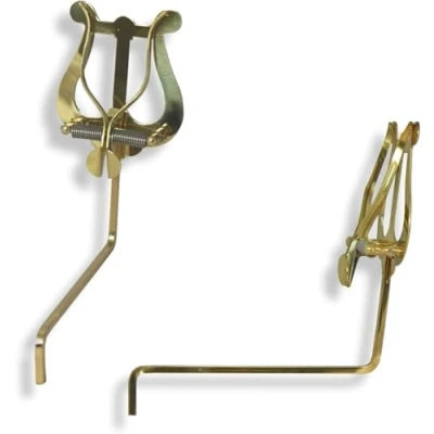 Imagen de Soundman Tenedor de marzo para saxofón (color dorado) Práctico y robusto soporte partituras desfiles marcha Sujeción estable con fácil colocación