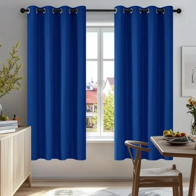 Imagen de Deconovo Cortinas Opacas 2 Piezas para Dormitorio Salón Modernas, Aislantes Térmicas y Reducción de Ruido, EcolóGicas Certificadas,117 x 138 cm Azul Oscuro