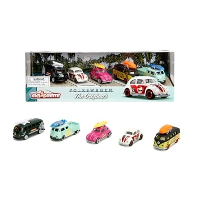 Imagen de Majorette Coches Premium Volkswagen The Originals Con Partes en Metal, Escala 1:64, Licencia Oficial VW, Recibirás un set de 5 Vehículos VW (212055008)
