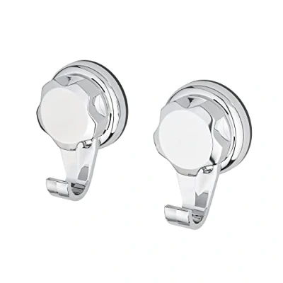 Imagen de Compactor Set de 2 Ganchos Pequeños BESTLOCK BATH, Cromo, Fácil Instalación sin Taladro