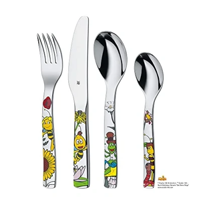 Imagen de WMF La Abeja Maya Cubertería para Niños 4 Piezas (Tenedor, Cuchillo de Mesa, Cuchara y Pequeña) (WMF Kids Infantil)