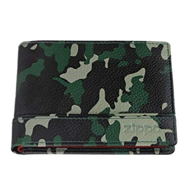 Imagen de Zippo Lether Tri Fold Wallet Monedero 11 Centimeters Verde (Green Camouflage)