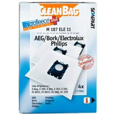 Imagen de Bolsas de aspirador Scanpart M187 ELE 11 compatible con aspiradores Electrolux, Pack 4 unidades