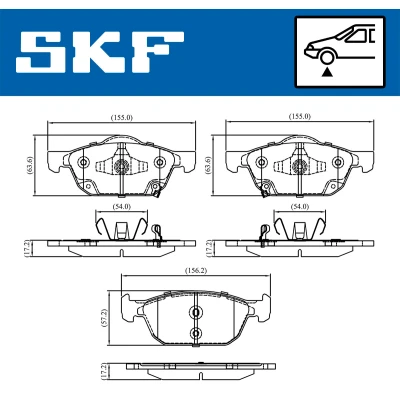 Imagen de SKF VKBP 80320 A Juego de pastillas freno con avisador acústico desgaste HONDA: CIVIC 10, 8, 10 Stufenheck