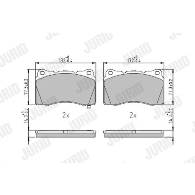 Imagen de JURID 572508J Juego de pastillas freno con avisador acústico desgaste sin accesorios OPEL: Insignia A Berlina, Astra J Hatchback