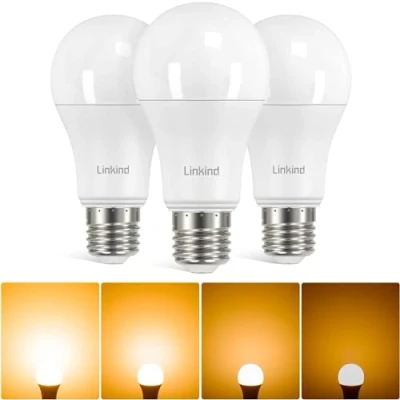 Imagen de Linkind Bombilla LED E27 Regulable, 13W equivalente a 100W, Blanco Cálido 2700K 1521LM, Edison A60 con Tornillo Gordo, Lot de 3