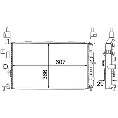 Imagen de MAHLE ORIGINAL CR 1498 000S Radiador, refrigeración del motor 607 366 29 Aletas soldadas OPEL: Meriva A