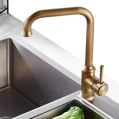 Imagen de NEWRAIN Grifo de Cocina 360 Giratorio Latón para Fregadero Grifería Monomando Agua Fría y Caliente