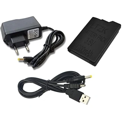 Imagen de Link e: Pack de accesorios compatible con la consola Sony PSP 2000/3000 (batería, cargador, cable USB)