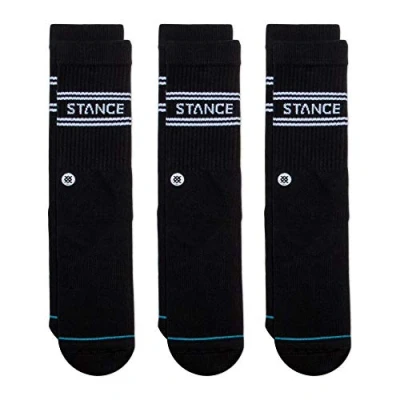 Imagen de Stance Basic Crew Sock Paquete de 3, Negro, Small