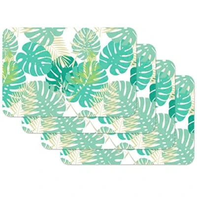 Imagen de Venilia Salvamanteles, Mantelería, Mantel Individual para el Comedor, Apto Alimentos, Vert, 4 tajada, 45 x 30 cm, 59107, Plástico Polipropileno, Pri Palm Tree,