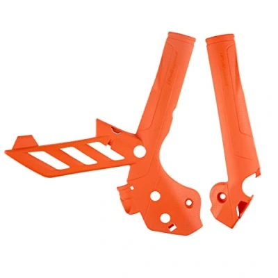 Imagen de POLISPORT 8466500002 Juego de protectores chasis fabricados en plástico duradero y resistente a los impactos compatible con motocicletas KTM color naranja