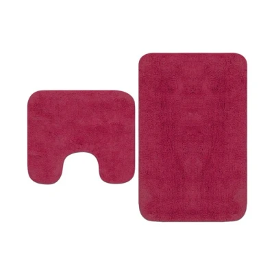Imagen de Conjunto De Alfombrillas Baño Vidaxl, Tela 2 Piezas Fucsia