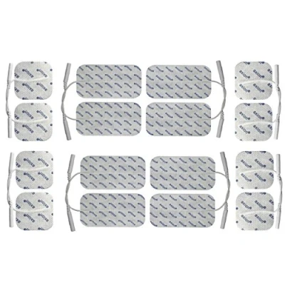Imagen de axion 16 electrodos Mixtos Parches de Recambio para electroestimulador TENS y EMS Reutilizables autoadhesivos con Conector Pin 2 mm