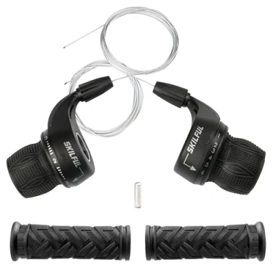 Imagen de MEGHNA Revoshifter Palanca de cambios para bicicleta (18 velocidades, 3 x 6 mm, cambio palanca, bicicletas, carretera, montaña, ciudad, plegable)