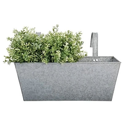 Imagen de Esschert OZ03 Maceta de zinc para flores, color plateado, 40 x 15 cm