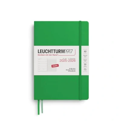 Imagen de LEUCHTTURM1917 372799 Agenda semana vista y libreta Medium (A5) 2026, 18 meses 07.2025 12.2026, Tapa Dura, Spring Leaf, Inglés