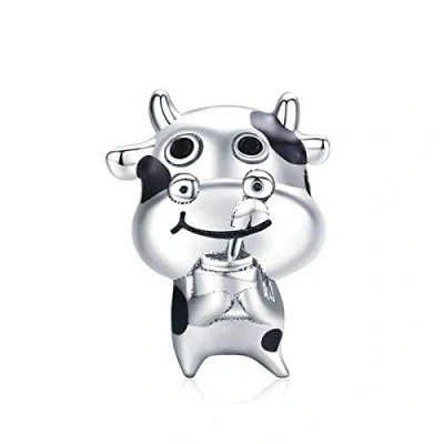 Imagen de Abalorio de tigre Plata ley 925 con diseño gato, vaca, mono, pavo real, dije animal para pulsera Pandora,