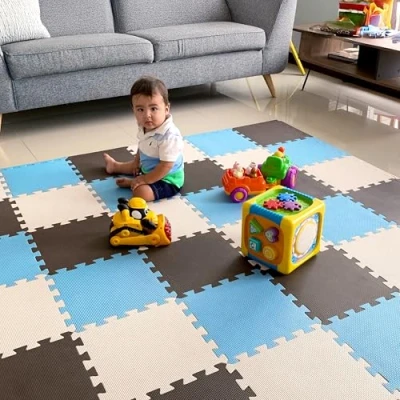 Imagen de MioTetto Alfombra Bebe No Toxica Tapete Suave y Cómodo para Aprendizaje, Desarrollo Juego Infantil o Puzzle Niños Colchonetas Infantiles Elegante Segura