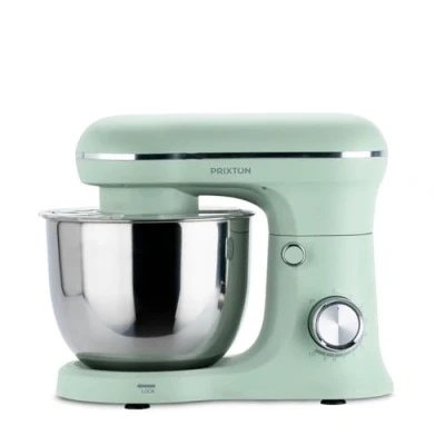 Imagen de PRIXTON Batidora Amasadora KR250 para Repostería, Potencia 1500W, 10 Velocidades, Bol Acero Inoxidable de 5 litros, 3 accesorios, Tapa Transparente, Color Verde Mint Mate