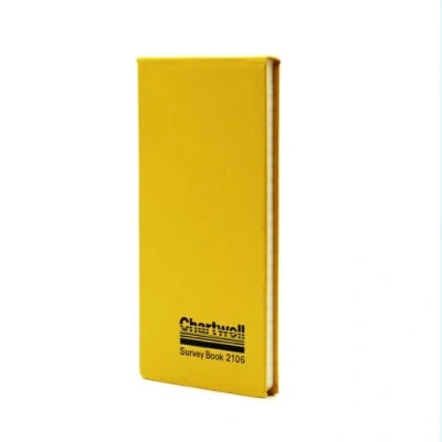 Imagen de Chartwell Cuaderno para trabajos de campo, 10,6 x 20,5 cm, reglones azules, diseño con texto &quot;Chartwell, Survey Book 2106&quot;, color amarillo y negro