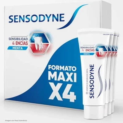 Imagen de Sensodyne Sensibilidad y Encías Pasta de Dientes Con Flúor, Alivio Para Sensibles Mejora la Salud las Encías, Pack 4x75 ml
