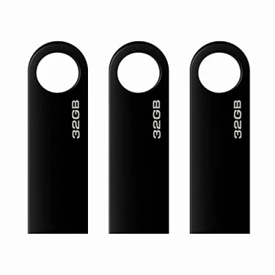 Imagen de Memorias USB 32GB [3 Piezas] Metal Pendrive 32 GB Unidad Flash Impermeable Memoria Stick con Llavero para Computadoras, Tabletas Almacenamiento de Datos (3 Pack)
