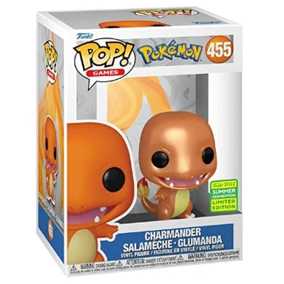 Imagen de POP Funko Games: Pokemon Charmander Salameche Glumanda (Metallic) (Convention Limited Edition) #455 Figura de Vinilo