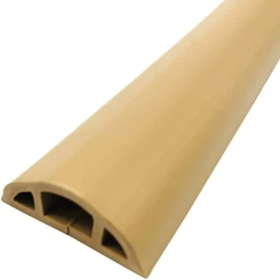 Imagen de DXIUMZHP Canaleta Cables Suelo Adhesiva Semicírculo para Uso Doméstico Pasacables Suelo，Material Blando De PVC Corte Fácil Anti Step Y estrés (Color : Light Brown, Size 3m)