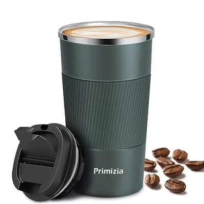 Imagen de Primizia Taza de café,Taza Termica Acero Inoxidable 510ML, Sin BPA,Vaso Termico Fugas para Frío y Calor,Azúl oscuro