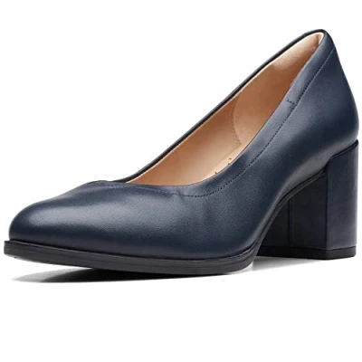 Imagen de Clarks Freva55 Court, Bomba Mujer, Piel Marina, 39 EU