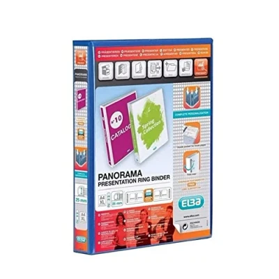Imagen de Elba Panorama 40 mm A4+ Presentation 2D Ring Binder Blue