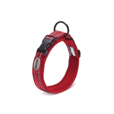 Imagen de Record Collar Perro Andes Fabricado en Nylon Resistente Detalles Reflectantes Clip de Cierre plástico Color Rojo Talla XS 1,5 cm Circunferencia 30 35