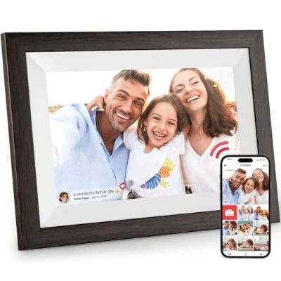 Imagen de Hesmor Marco de Fotos Digital WiFi 10,1 Pulgadas Pantalla Táctil IPS 1280 x 800 32GB Rotación Auto Frameo Portaretratos Digitales Inteligente Soporte Foto, Música, Video…