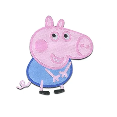 Imagen de Peppa Pig &#039;George Pig&#039; Parches termoadhesivos bordados aplique para ropa, tamaño: 5,1 x cm