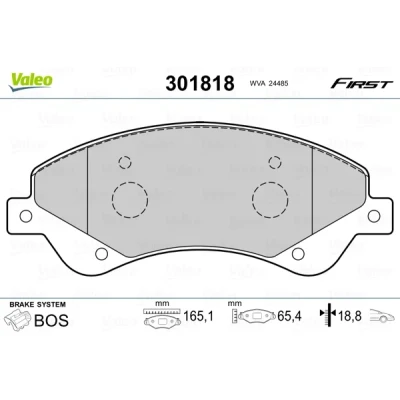 Imagen de VALEO 301818 Juego de pastillas freno FIRST Eje delantero excl. contacto avisador desgaste sin chapa antichirridos FORD: Transit Mk6 Furgón