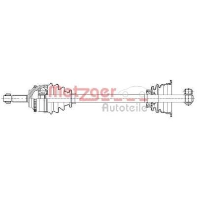 Imagen de METZGER 7210025 Árbol de transmisión Eje delantero, izquierda 625,7 RENAULT: CLIO 2